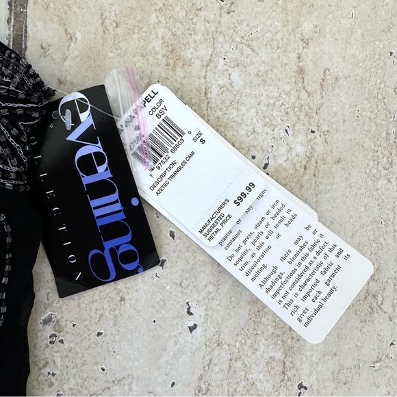 New! Adrianna Papell Beaded Tank, Size S, black - Picture 7 of 13